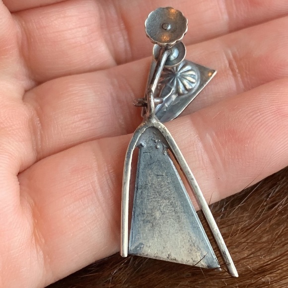 Maxwell Chayat Vintage Sterling Silver Screwback Modernist Earrings - Picture 11 of 13